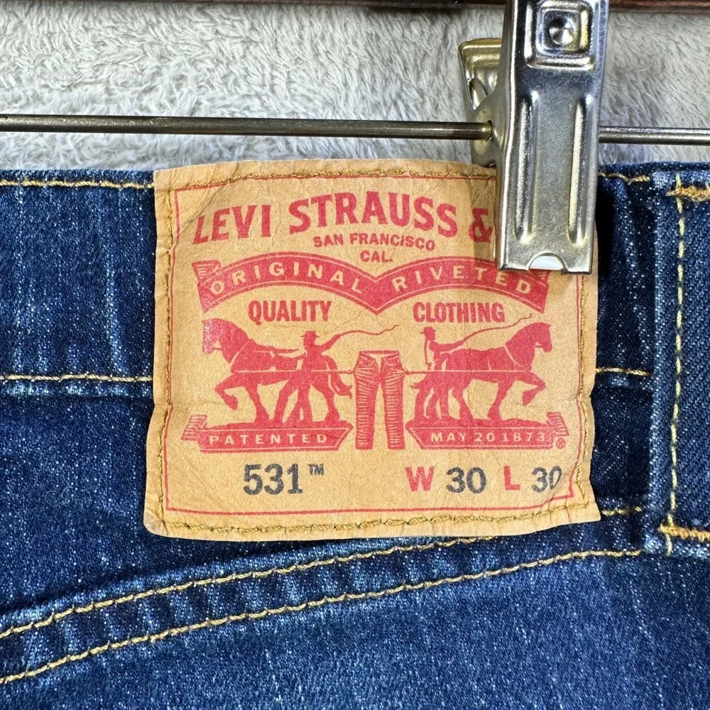Levi's 531 Athletic Slim Men 30x30 Blue Dark Wash Stretch Denim Jeans 85494-0111